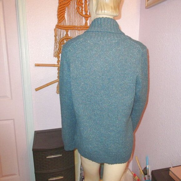 Charter Club Wool Blend Sweater Size L Shawl Collar Pullover Marled Shimmer NWT - Picture 5 of 9